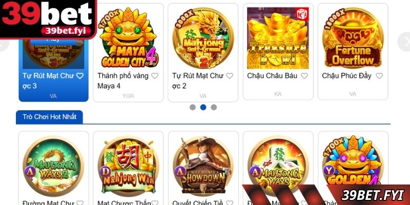 Khám phá Nổ hũ 39Bet với top game hấp dẫn